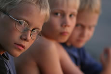 Children looking out